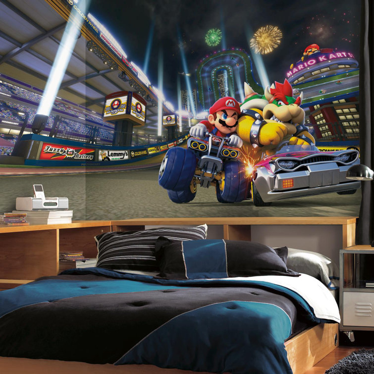 Room Mates Nintendo Mario Kart 10.5' x 72" 8 Piece Wall Mural & Reviews